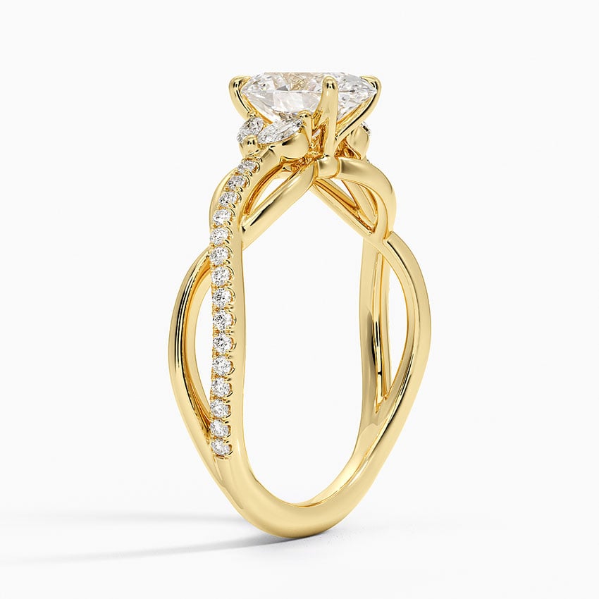 Garland Diamond Ring Yellow Gold 18k Oval Engagement Ring