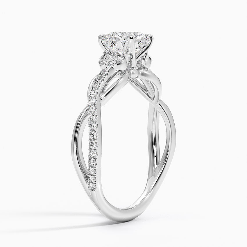 Garland Diamond Ring Platinum Round Engagement Ring