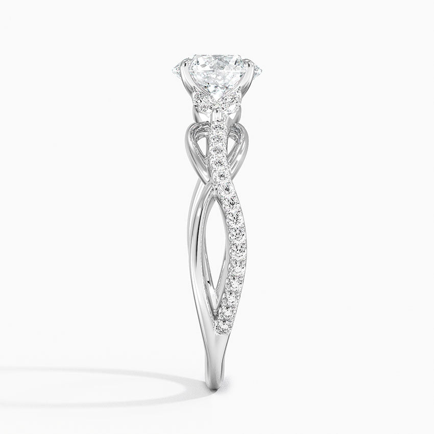 Garland Diamond Ring Platinum Round Engagement Ring