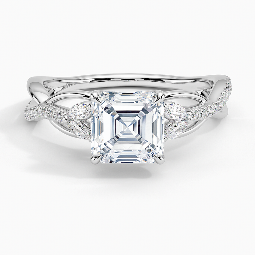 Garland Diamond Ring Platinum Asscher Engagement Ring