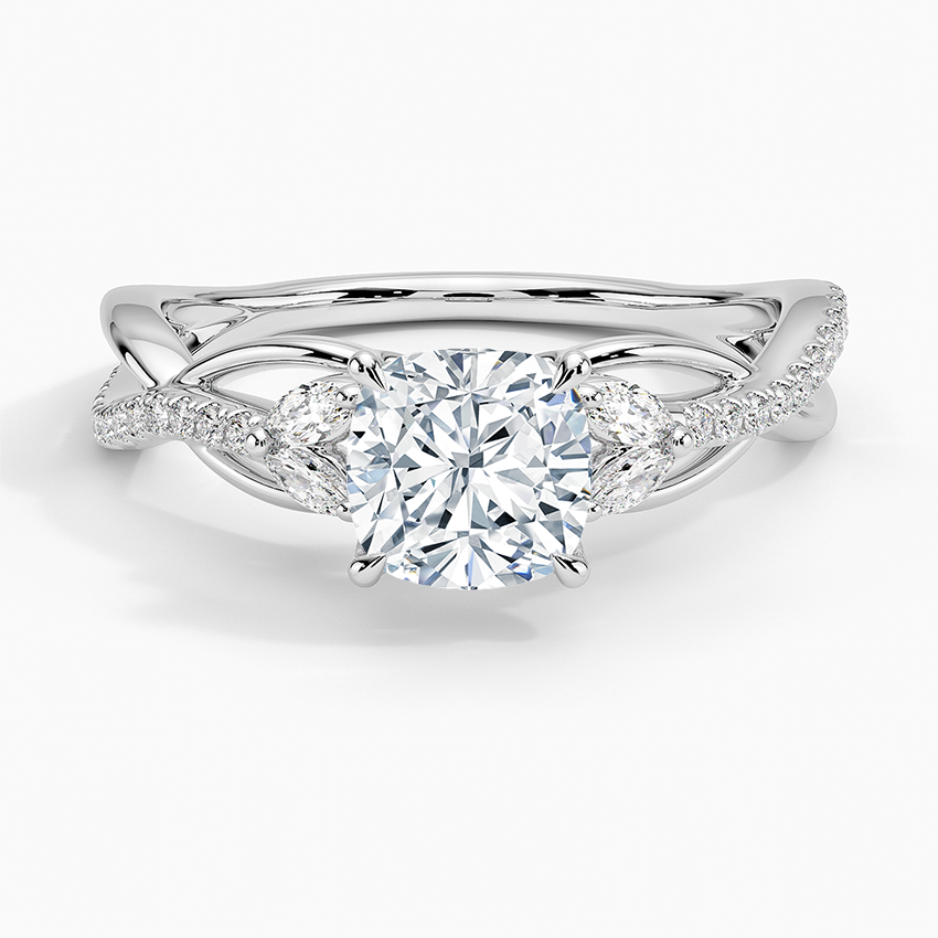 Garland Diamond Ring Platinum Cushion Engagement Ring