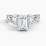 Garland Diamond Ring Platinum Emerald Engagement Ring