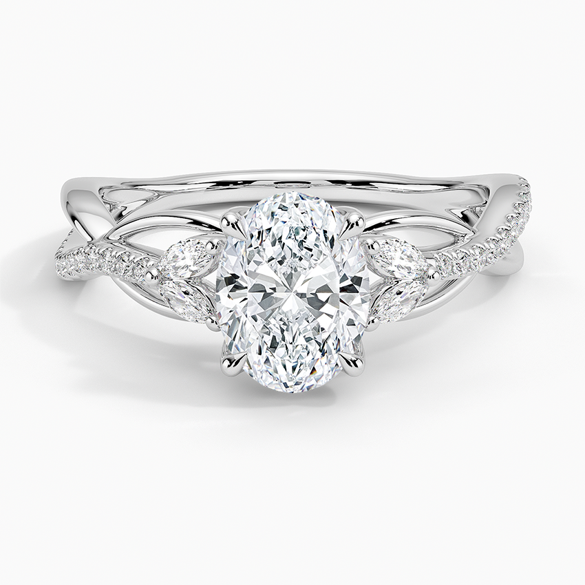 Garland Diamond Ring Platinum Oval Engagement Ring