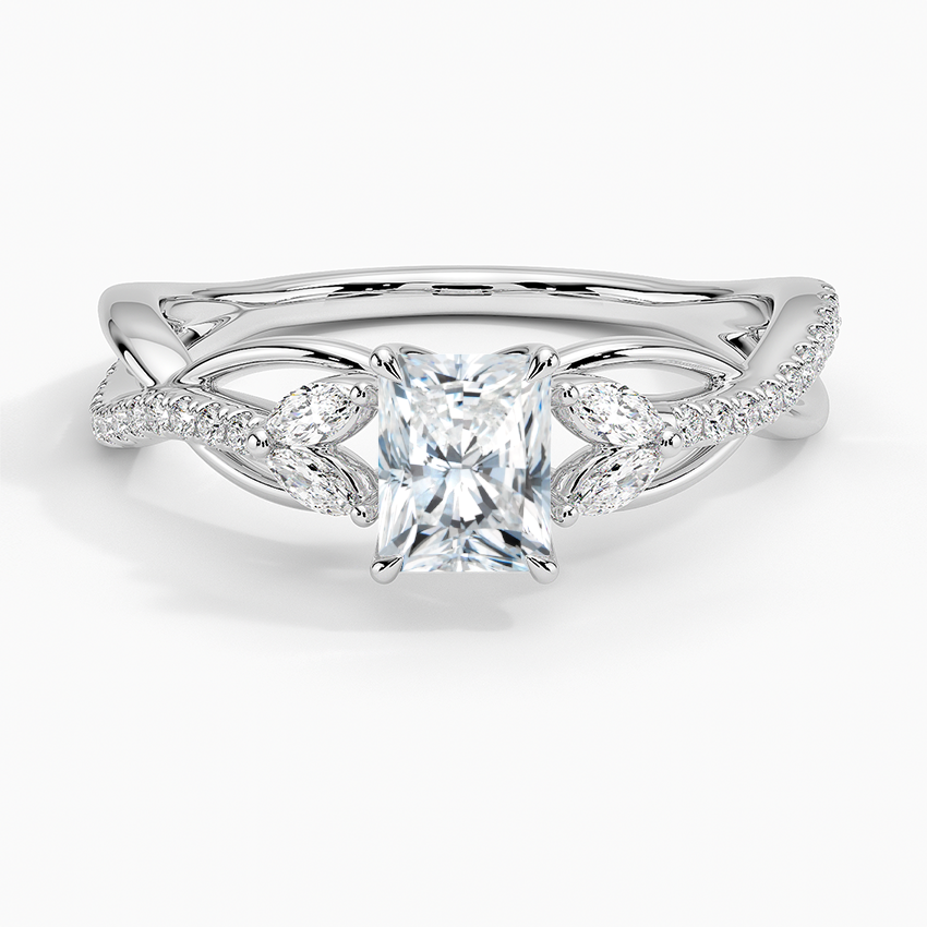 Garland Diamond Ring Platinum Radiant Engagement Ring