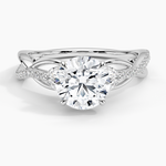 Garland Diamond Ring Platinum Round Engagement Ring