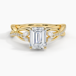 Garland Diamond Ring Yellow Gold 18k Emerald Engagement Ring