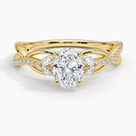 Garland Diamond Ring Yellow Gold 18k Oval Engagement Ring