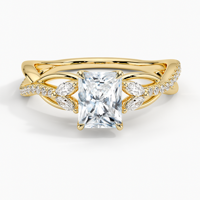Garland Diamond Ring Yellow Gold 18k Radiant Engagement Ring
