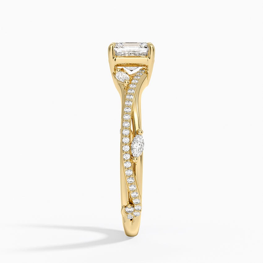 Begonia Vine Diamond Ring (1/4 ct. tw.) Yellow Gold 18k Asscher Engagement Ring