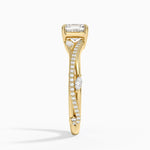 Begonia Vine Diamond Ring (1/4 ct. tw.) Yellow Gold 18k Asscher Engagement Ring