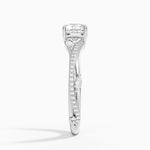 Begonia Vine Diamond Ring (1/4 ct. tw.) Platinum Cushion Engagement Ring