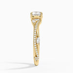 Begonia Vine Diamond Ring (1/4 ct. tw.) Yellow Gold 18k Cushion Engagement Ring