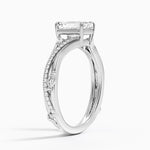 Begonia Vine Diamond Ring (1/4 ct. tw.) Platinum Emerald Engagement Ring