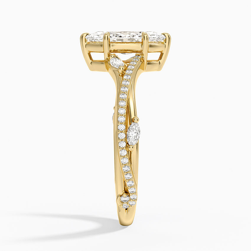 Begonia Vine Diamond Ring (1/4 ct. tw.) Yellow Gold 18k Marquise Engagement Ring