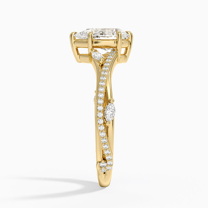 Begonia Vine Diamond Ring (1/4 ct. tw.) Yellow Gold 18k Pear Engagement Ring