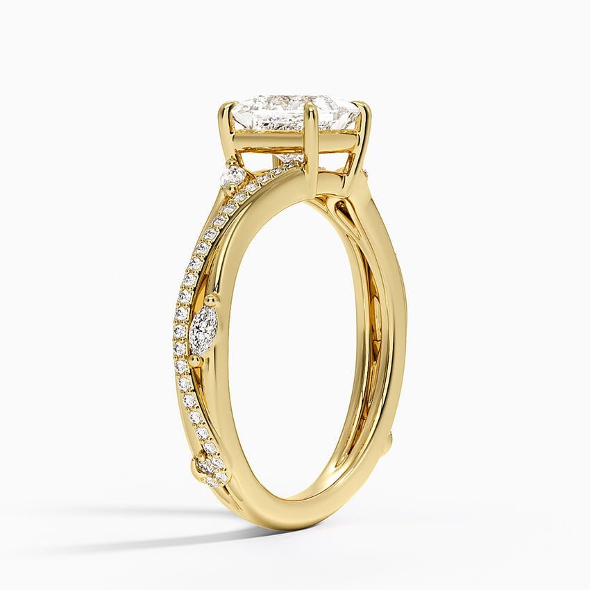 Begonia Vine Diamond Ring (1/4 ct. tw.) Yellow Gold 18k Princess Engagement Ring