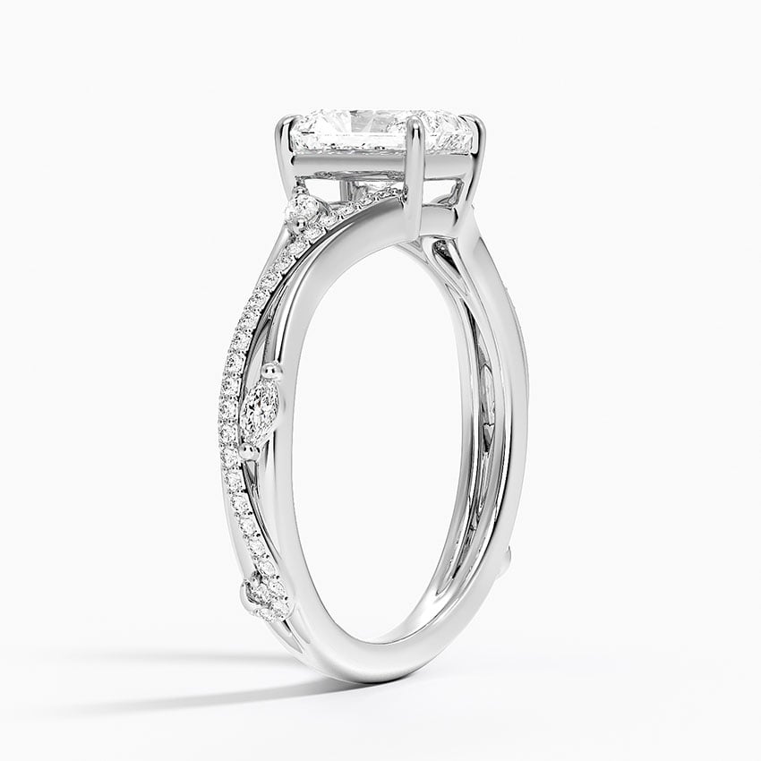 Begonia Vine Diamond Ring (1/4 ct. tw.) Platinum Radiant Engagement Ring