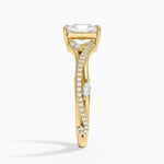 Begonia Vine Diamond Ring (1/4 ct. tw.) Yellow Gold 18k Radiant Engagement Ring