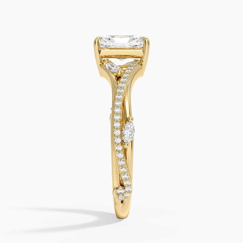 Begonia Vine Diamond Ring (1/4 ct. tw.) Yellow Gold 18k Radiant Engagement Ring