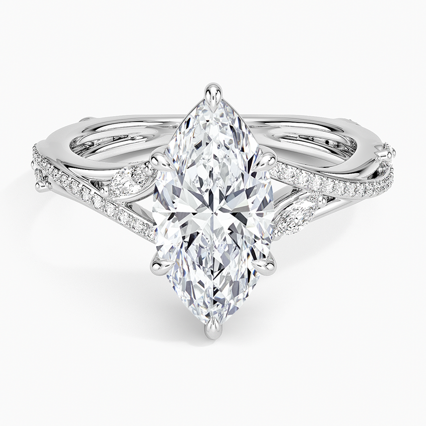 Begonia Vine Diamond Ring (1/4 ct. tw.) Platinum Marquise Engagement Ring