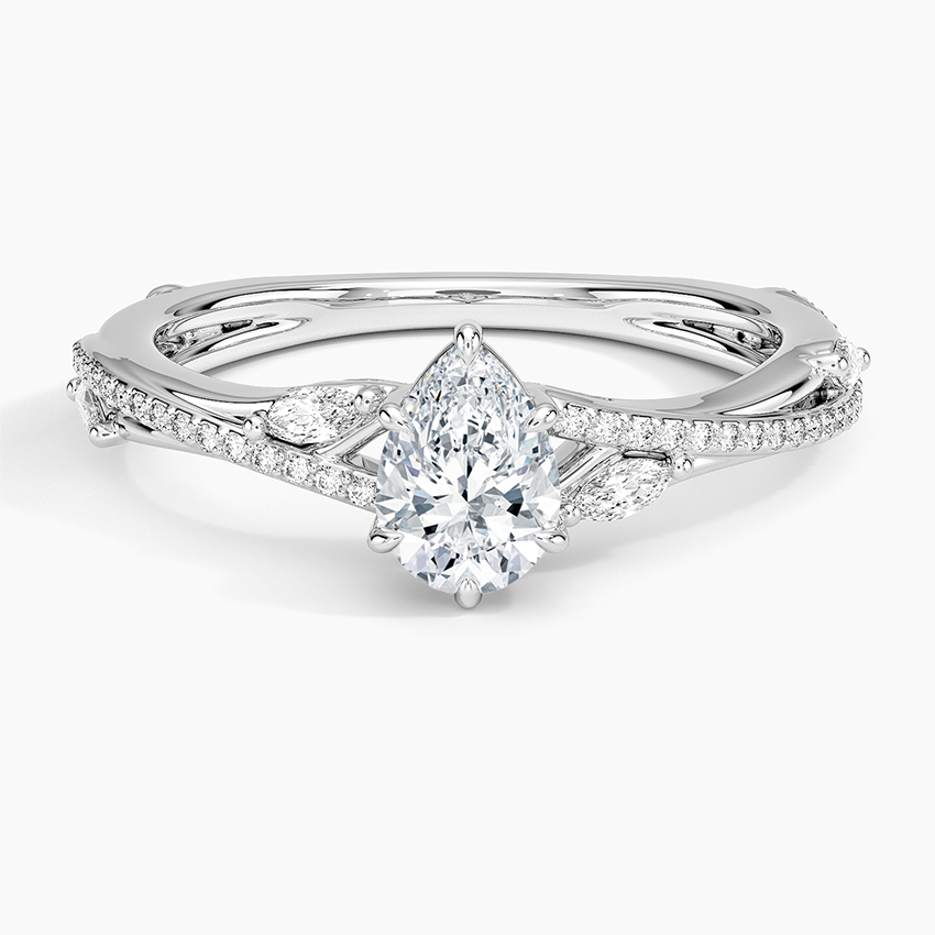 Begonia Vine Diamond Ring (1/4 ct. tw.) Platinum Pear Engagement Ring