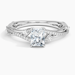 Begonia Vine Diamond Ring (1/4 ct. tw.) Platinum Radiant Engagement Ring