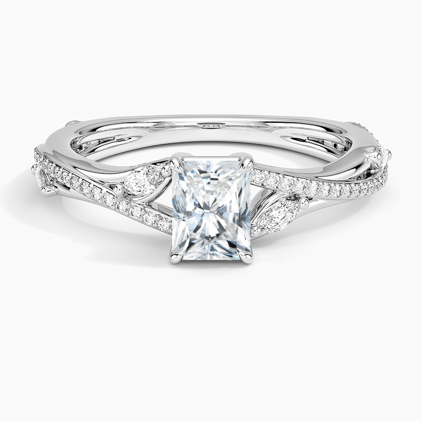 Begonia Vine Diamond Ring (1/4 ct. tw.) Platinum Radiant Engagement Ring
