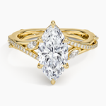 Begonia Vine Diamond Ring (1/4 ct. tw.) Yellow Gold 18k Marquise Engagement Ring