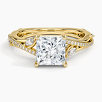 Begonia Vine Diamond Ring (1/4 ct. tw.) Yellow Gold 18k Princess Engagement Ring