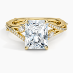 Begonia Vine Diamond Ring (1/4 ct. tw.) Yellow Gold 18k Radiant Engagement Ring