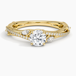 Begonia Vine Diamond Ring (1/4 ct. tw.) Yellow Gold 18k Round Engagement Ring