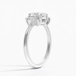 Vertical Baguette Three Stone Diamond Ring Platinum Oval Engagement Ring