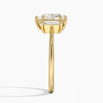 Vertical Baguette Three Stone Diamond Ring Yellow Gold 18k Pear Engagement Ring