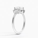 Vertical Baguette Three Stone Diamond Ring Platinum Princess Engagement Ring