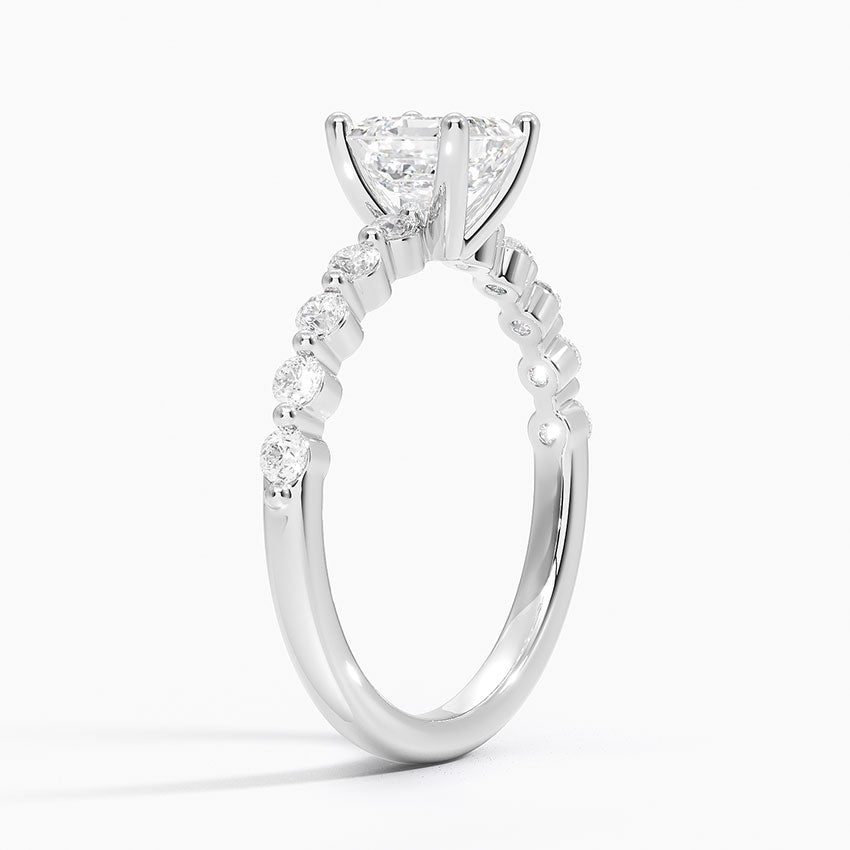 Marseille Half Coverage Diamond Ring (1/4 ct. tw.) Platinum Asscher Engagement Ring