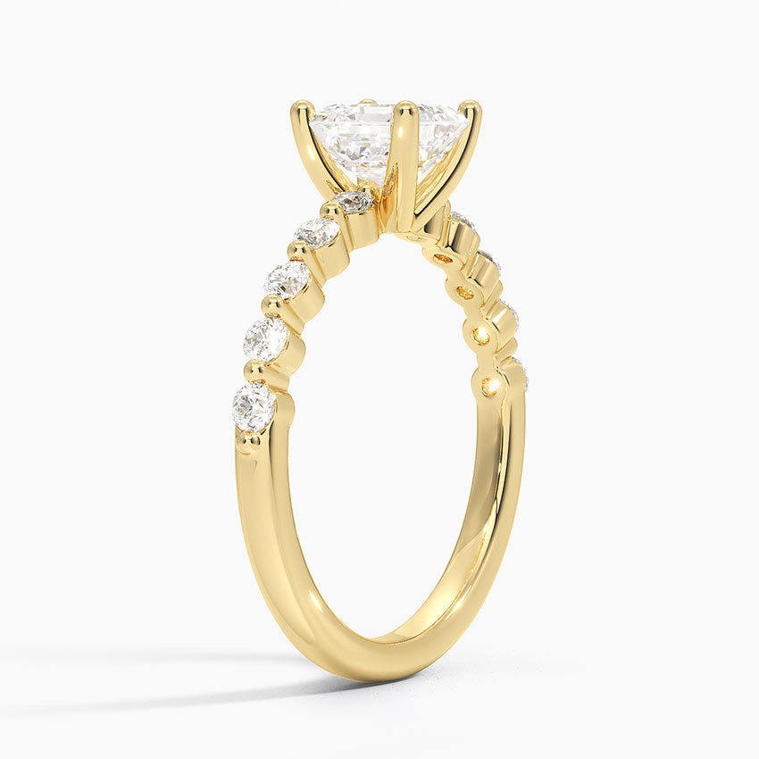 Marseille Half Coverage Diamond Ring (1/4 ct. tw.) Yellow Gold 18k Asscher Engagement Ring