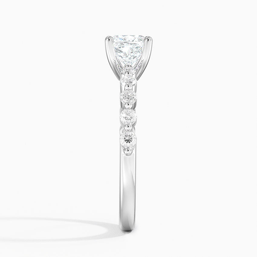 Marseille Half Coverage Diamond Ring (1/4 ct. tw.) Platinum Cushion Engagement Ring