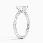 Marseille Half Coverage Diamond Ring (1/4 ct. tw.) Platinum Emerald Engagement Ring