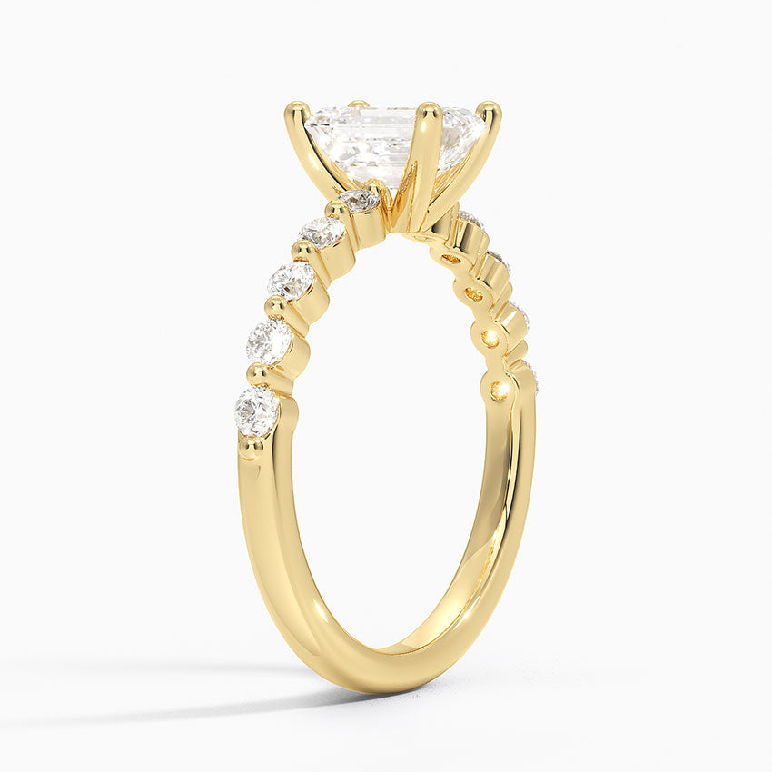 Marseille Half Coverage Diamond Ring (1/4 ct. tw.) Yellow Gold 18k Emerald Engagement Ring