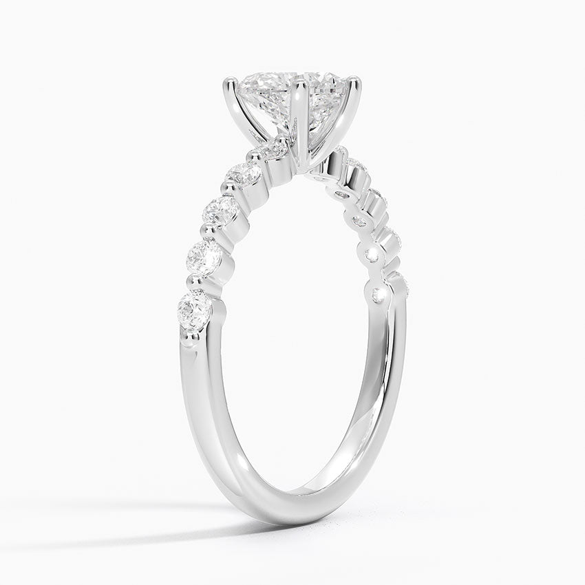 Marseille Half Coverage Diamond Ring (1/4 ct. tw.) Platinum Heart Engagement Ring