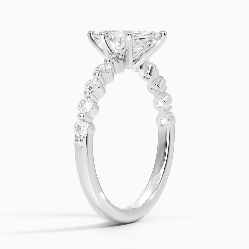 Marseille Half Coverage Diamond Ring (1/4 ct. tw.) Platinum Marquise Engagement Ring