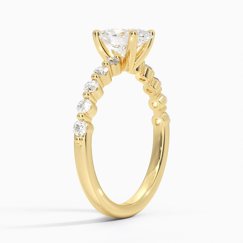 Marseille Half Coverage Diamond Ring (1/4 ct. tw.) Yellow Gold 18k Oval Engagement Ring