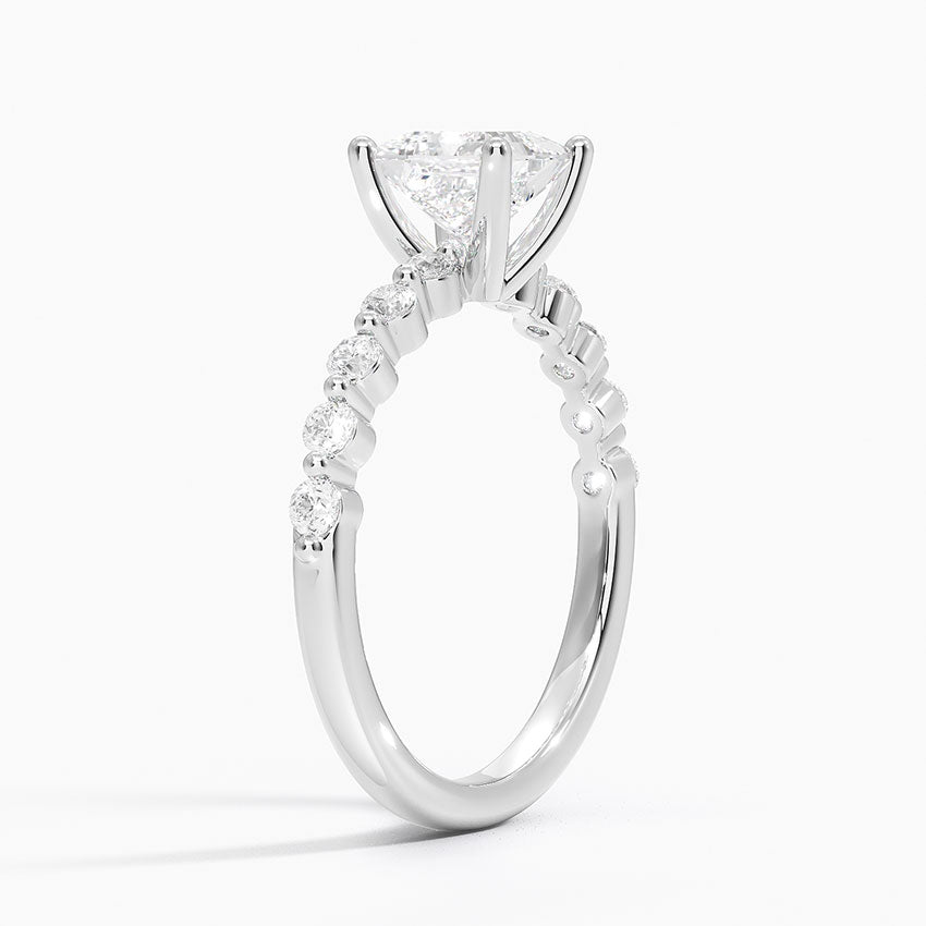 Marseille Half Coverage Diamond Ring (1/4 ct. tw.) Platinum Princess Engagement Ring