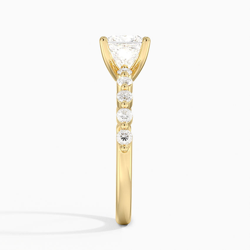 Marseille Half Coverage Diamond Ring (1/4 ct. tw.) Yellow Gold 18k Princess Engagement Ring