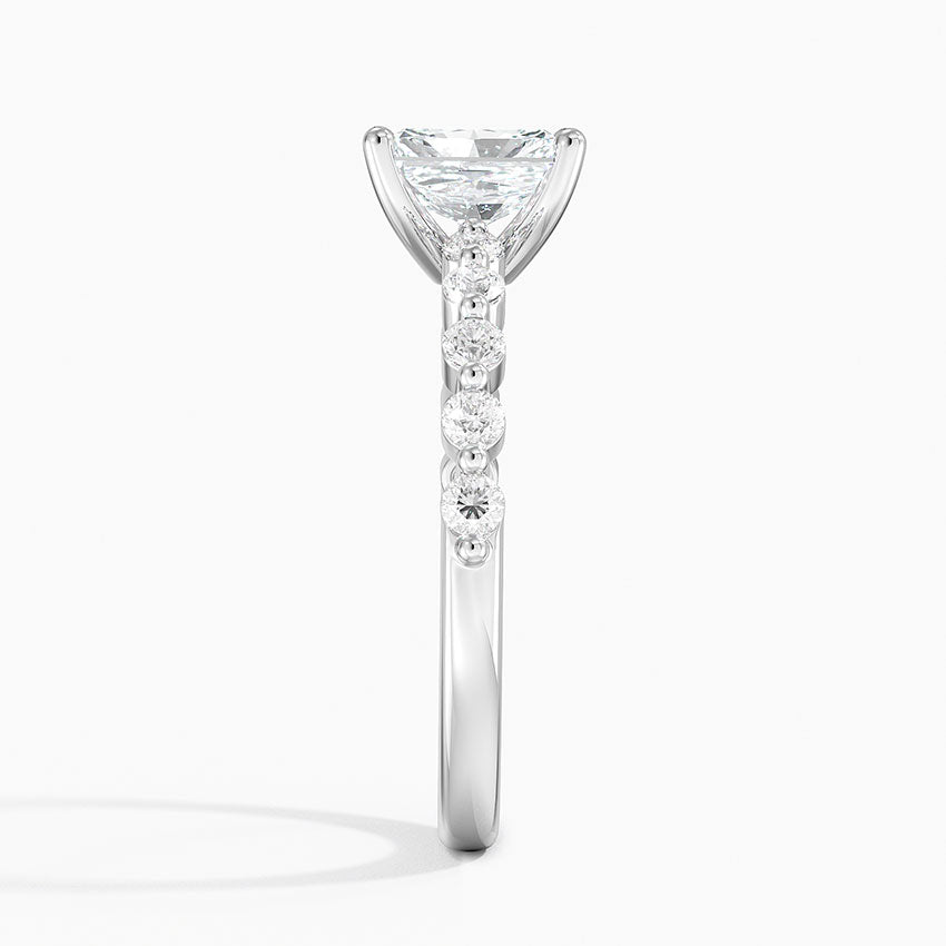 Marseille Half Coverage Diamond Ring (1/4 ct. tw.) Platinum Radiant Engagement Ring