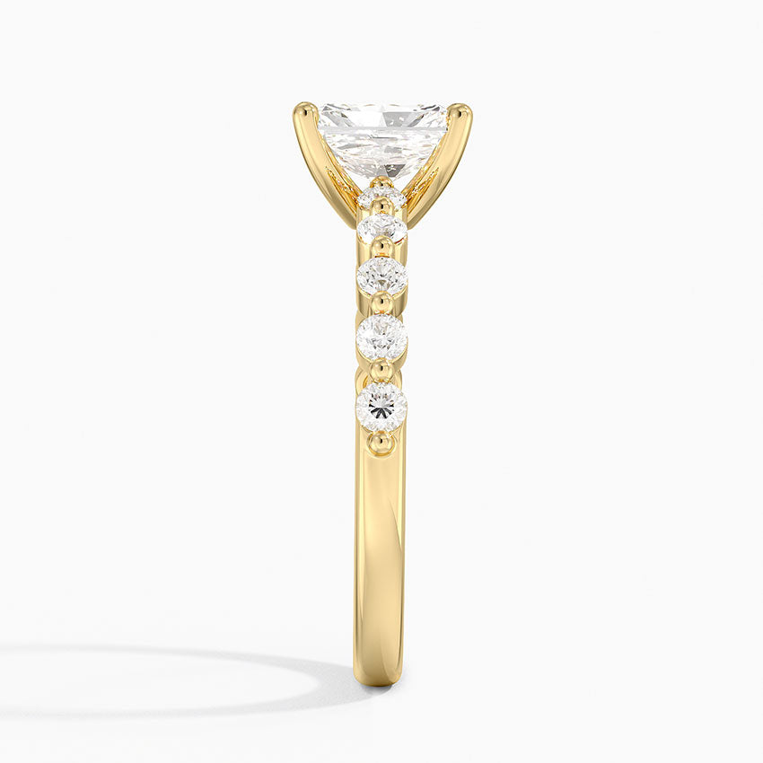 Marseille Half Coverage Diamond Ring (1/4 ct. tw.) Yellow Gold 18k Radiant Engagement Ring