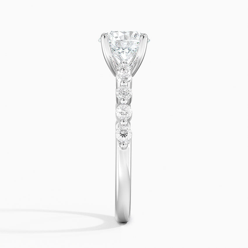 Marseille Half Coverage Diamond Ring (1/4 ct. tw.) Platinum Round Engagement Ring