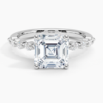 Marseille Half Coverage Diamond Ring (1/4 ct. tw.) Platinum Asscher Engagement Ring