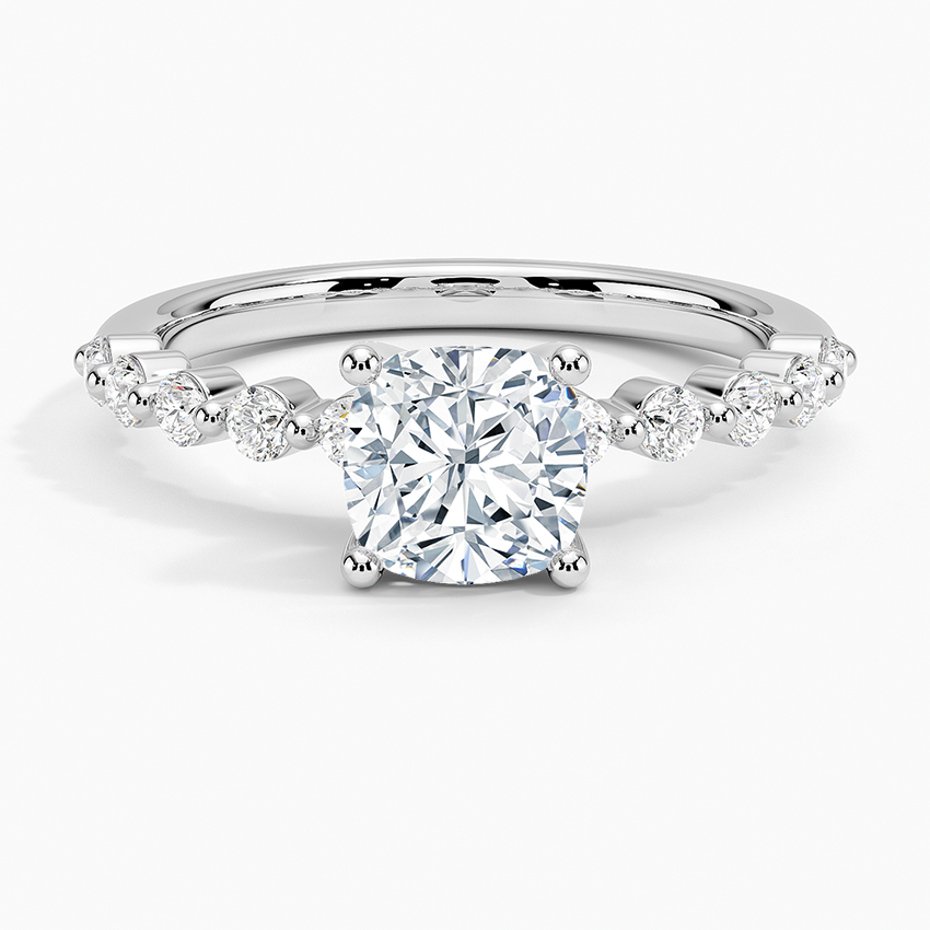 Marseille Half Coverage Diamond Ring (1/4 ct. tw.) Platinum Cushion Engagement Ring