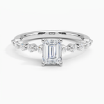 Marseille Half Coverage Diamond Ring (1/4 ct. tw.) Platinum Emerald Engagement Ring